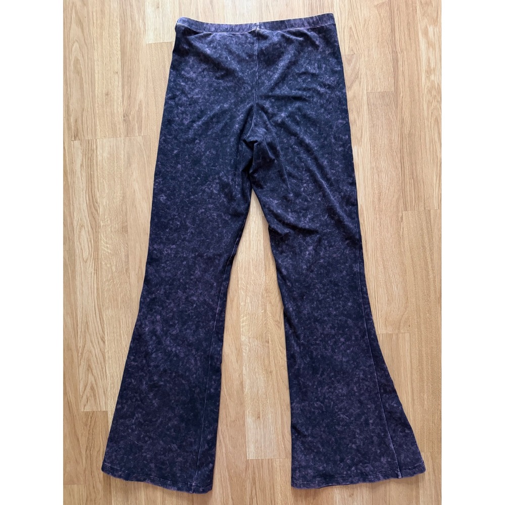 Zenana Signature Purple Mineral Wash Flare Pants Bell Bottom Leggings Large - Picture 5 of 5